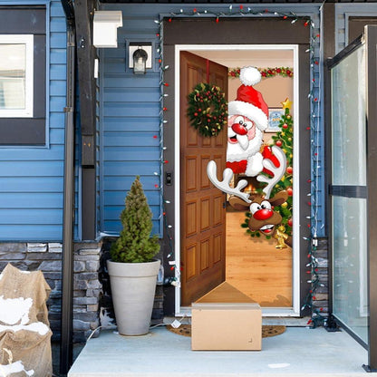Weihnachten Tür Abdeckung Weihnachtsmann Elch Hängen Banner 90x200cm