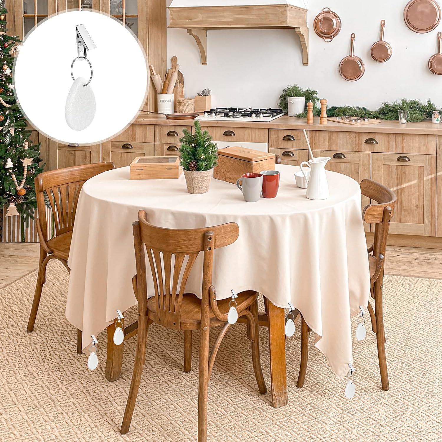 8er Set Tischdeckenbeschwerer aus Naturmarmor mit Clip