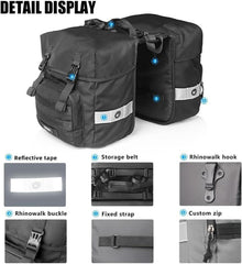 Fahrradtasche Doppeltasche wasserdicht 40L Regenschutz Grau
