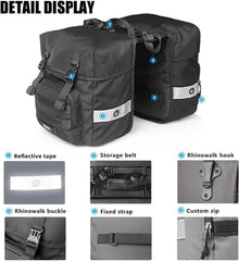 Fahrradtasche Doppeltasche wasserdicht 40L Regenschutz Grau