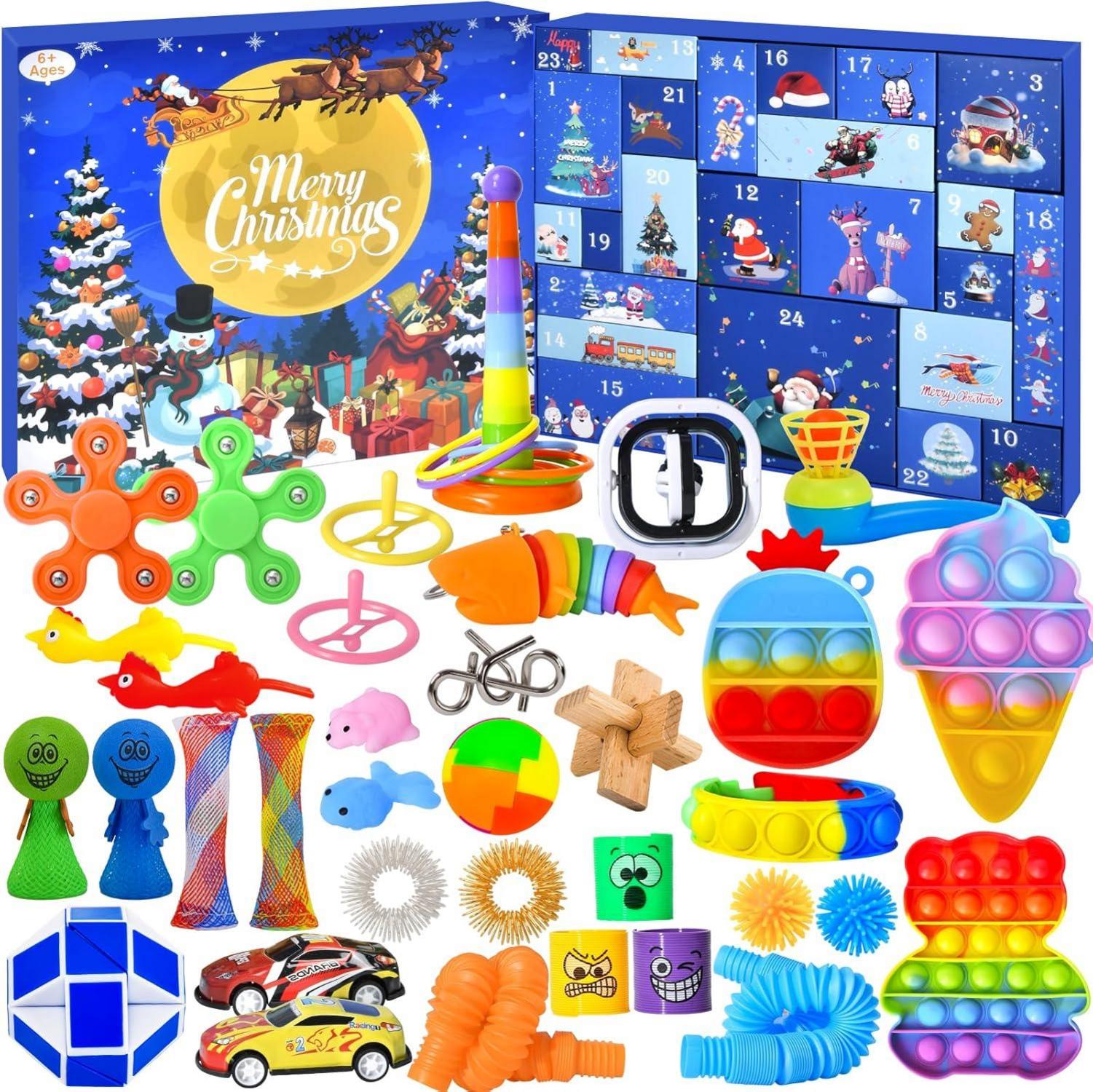 Adventskalender 2024 Kinder Weihnachts-Countdown Fidget Toys Jungen