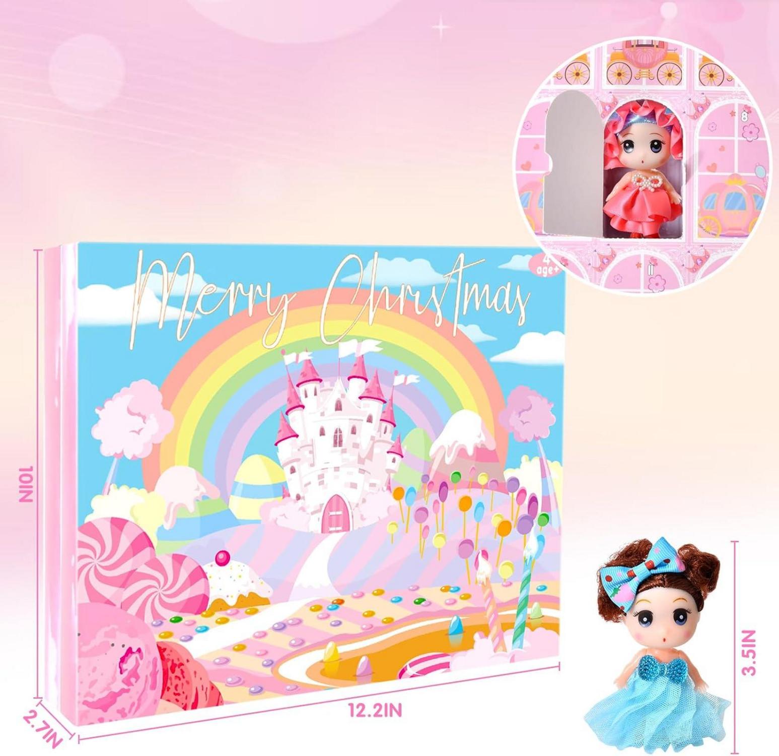 Adventskalender 24 Prinzessinnenpuppen Mädchen Weihnachtszauber