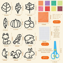 Herbst Basteln Kinder Bastelset 12 Stück DIY Fensterbilder