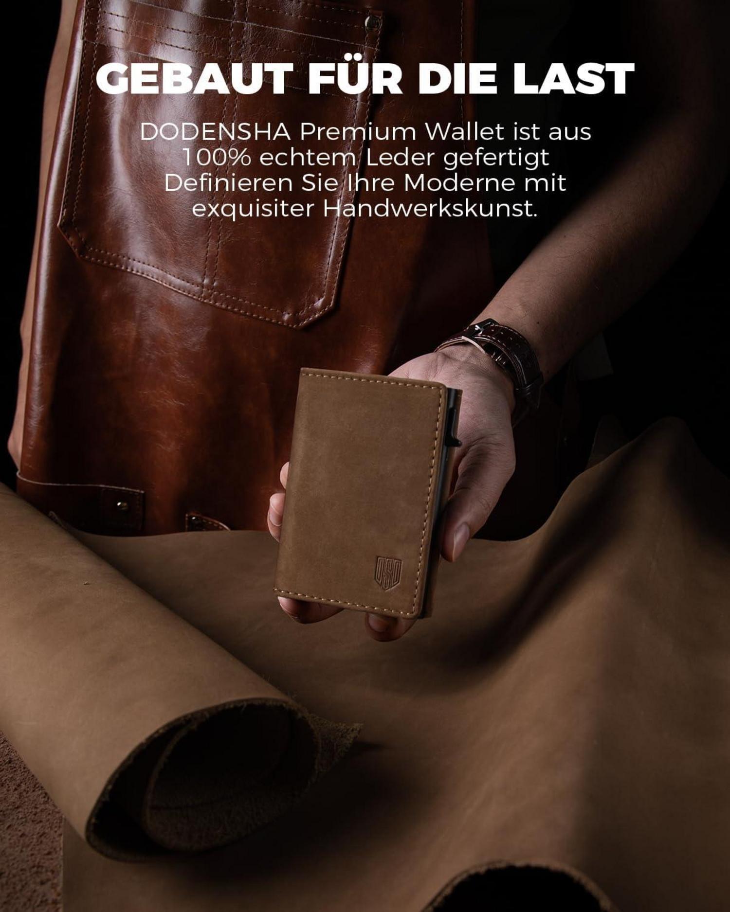 RFID-Herrenportmonee MagSnap Slim Wallet Münzfach Kreditkartenetui Braun