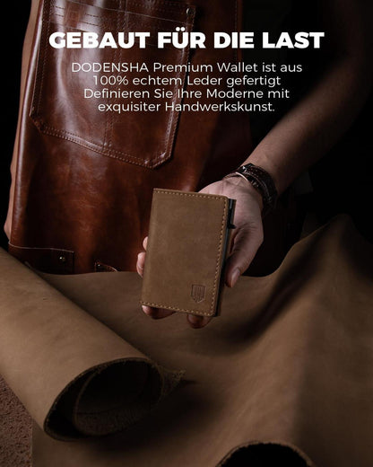 RFID-Herrenportmonee MagSnap Slim Wallet Münzfach Kreditkartenetui Braun