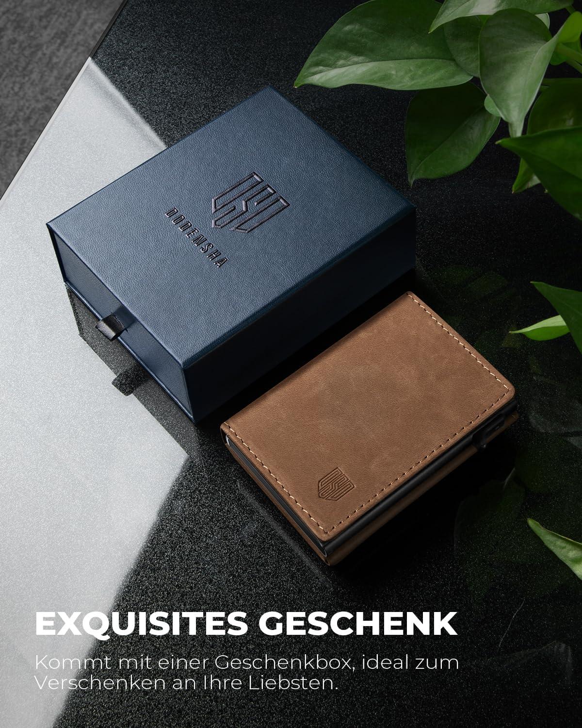 RFID-Herrenportmonee MagSnap Slim Wallet Münzfach Kreditkartenetui Braun