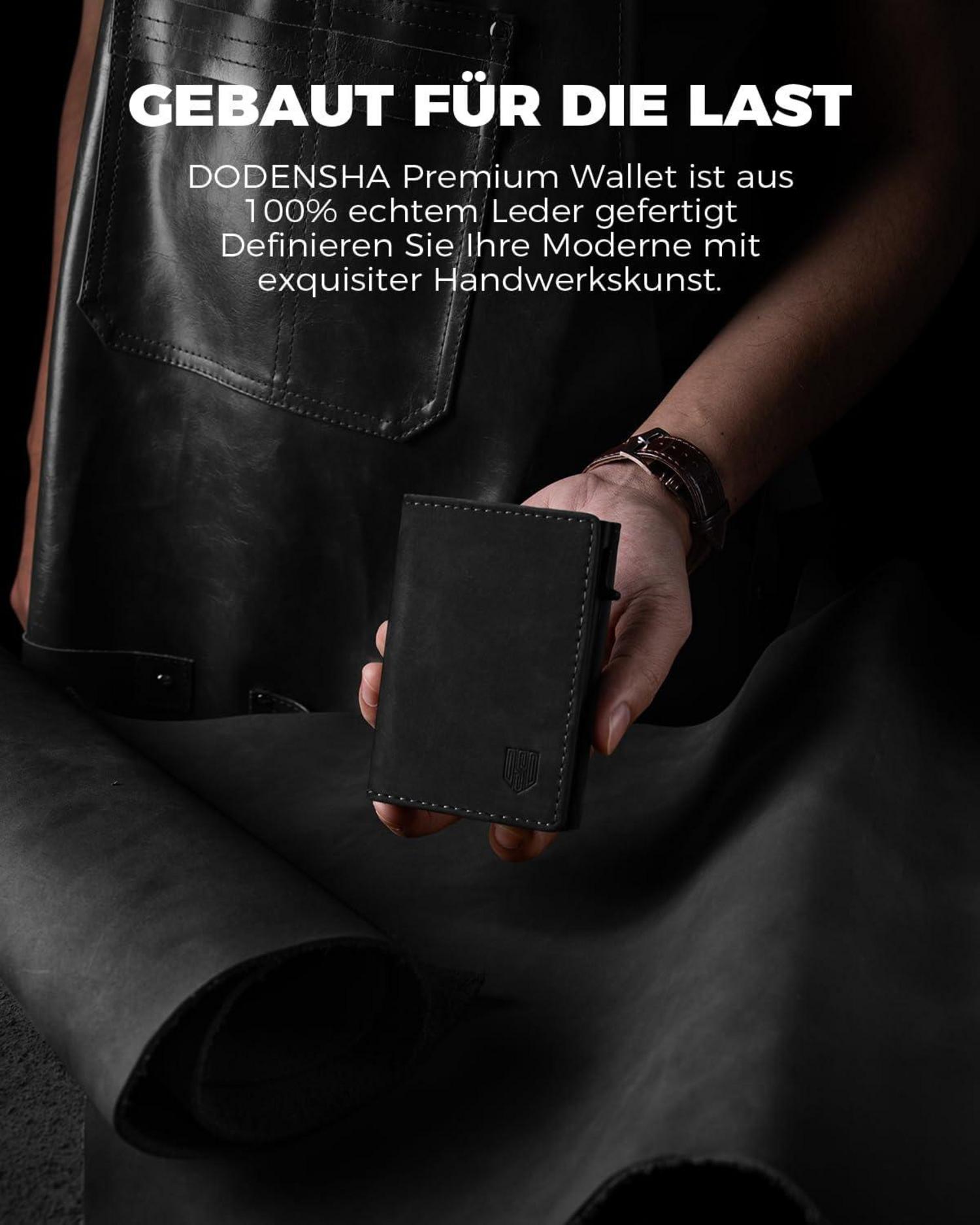 Slim Wallet MagSnap Portmonee Herren RFID mit Münzfach Schwarz