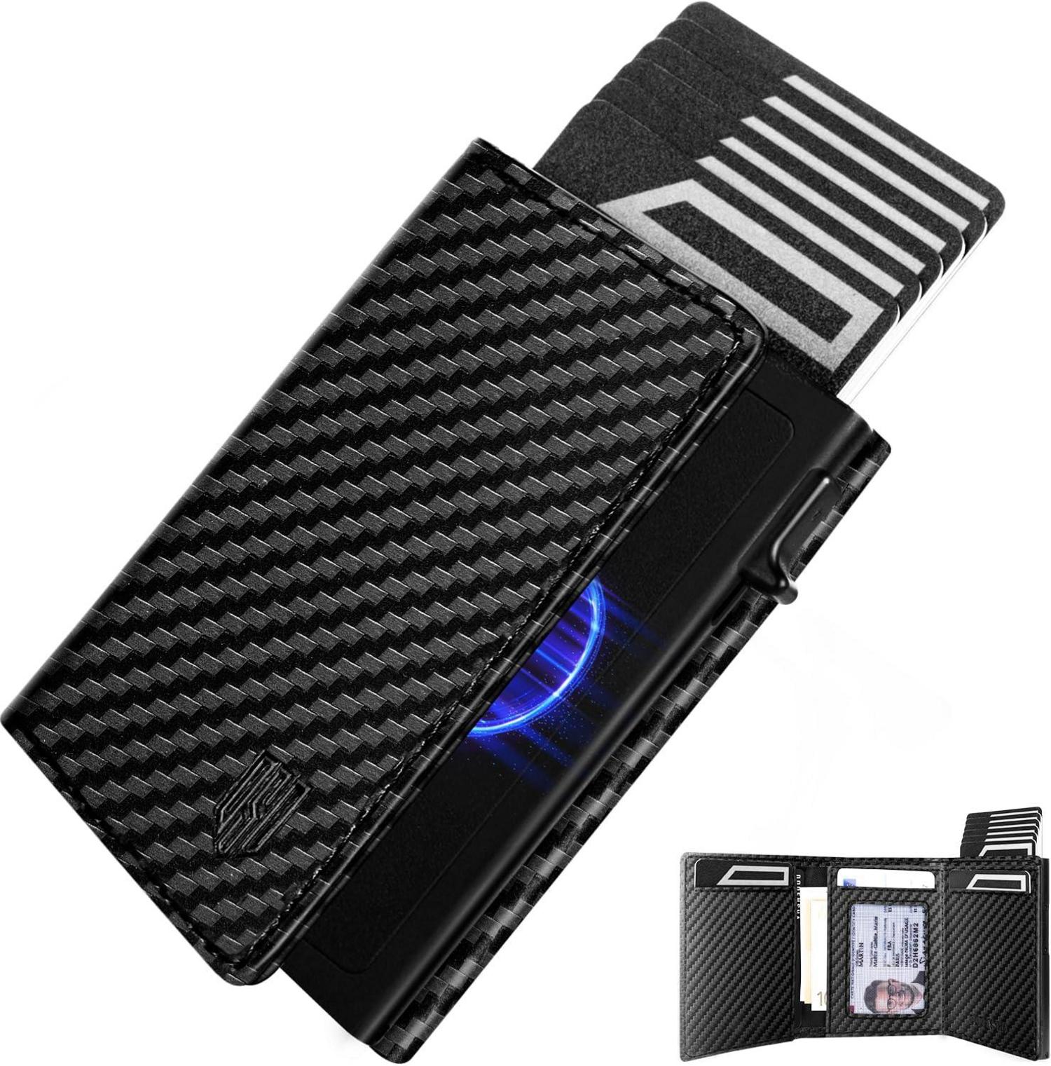 Slim Wallet mit Münzfach RFID Schutz Magnetischer Verschluss