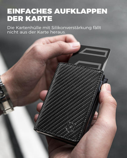 Slim Wallet mit Münzfach Herren Portmonee RFID Schutz 10+ Karten magnetisch