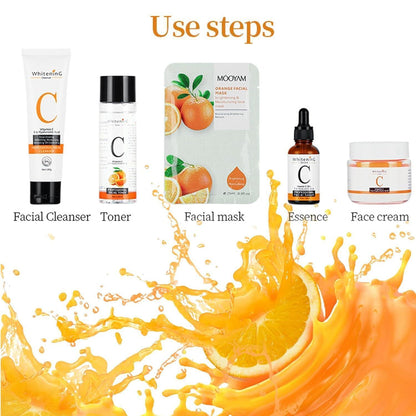 Vitamin C 5-tlg Hautpflege Set für Frauen Feuchtigkeit
