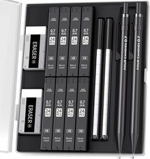 Druckbleistift Set mit Etui, Metall 0,7mm Bleistifte, 8 Tuben HB #2
