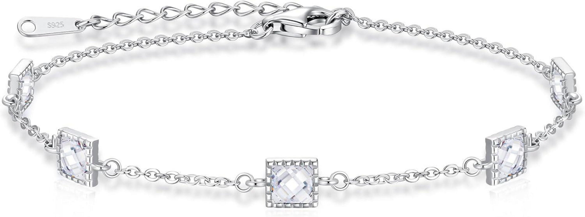 Geburtsstein Armband Damen Silber 925 Zirkonia Verstellbar ArmketteSEO