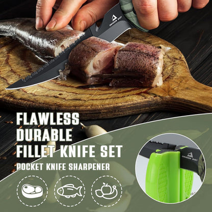 Filetiermesser Set Fischmesser Anti-Rutsch-Griff 25CM mit