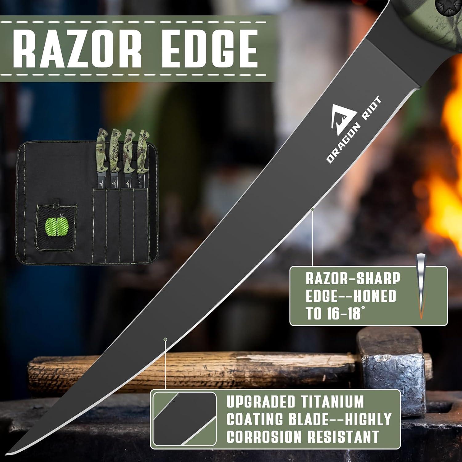 Filetiermesser Set Kochmesser Fischmesser Geschenk Männer DRAGON RIOT