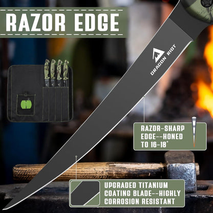 Filetiermesser Set Kochmesser Fischmesser Geschenk Männer DRAGON RIOT