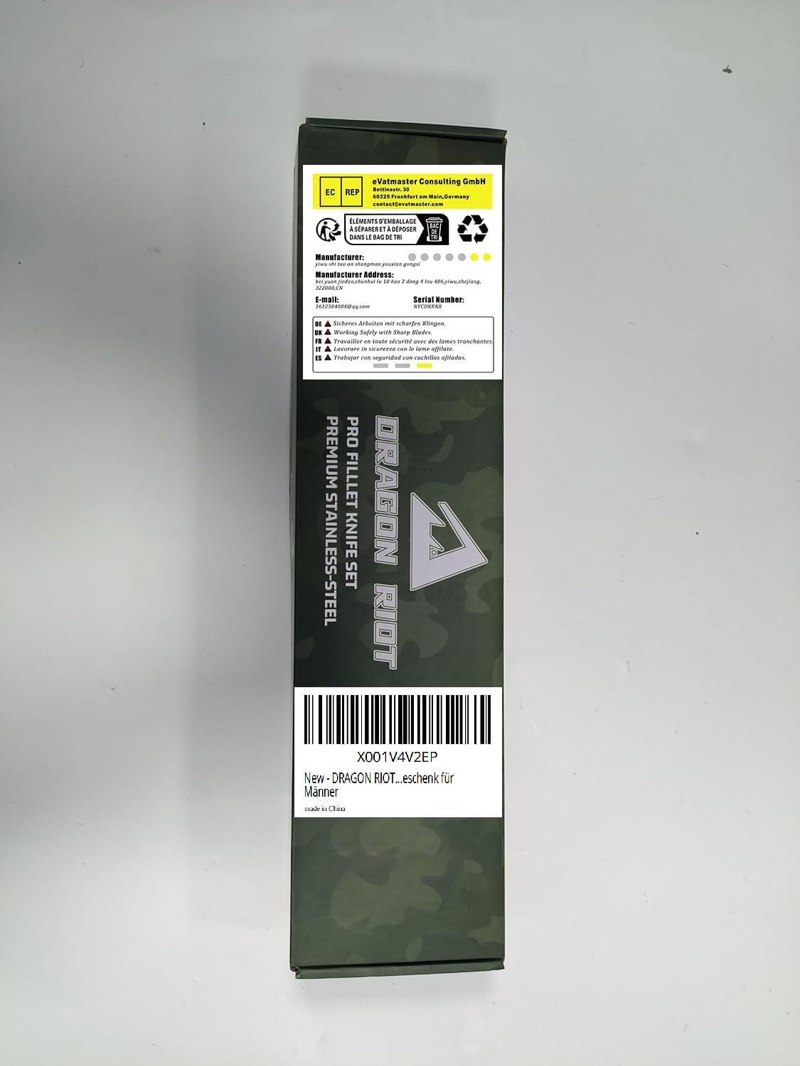 Dragon Riot Filetiermesser Fisch Set mit Tasche und Schärfer