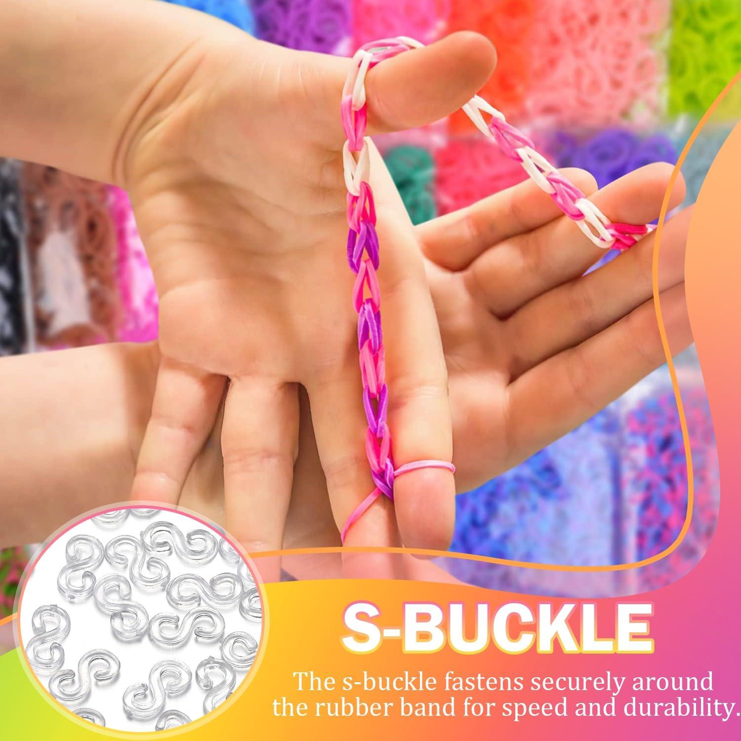 Regenbogen Gummibänder Set Loom Bands 13600 Pcs DIY Kit mit Zubehör