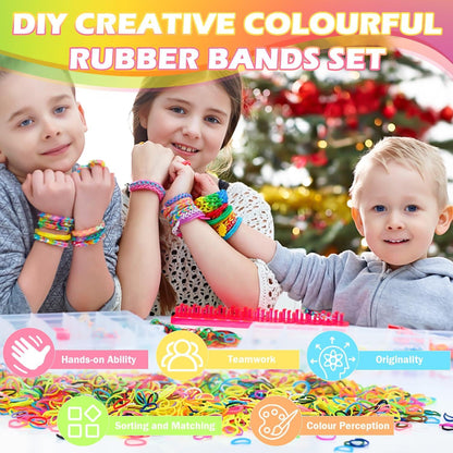 Gummiband Set für Armbänder 13600 Bänder 34 Farben Clips Anhänger