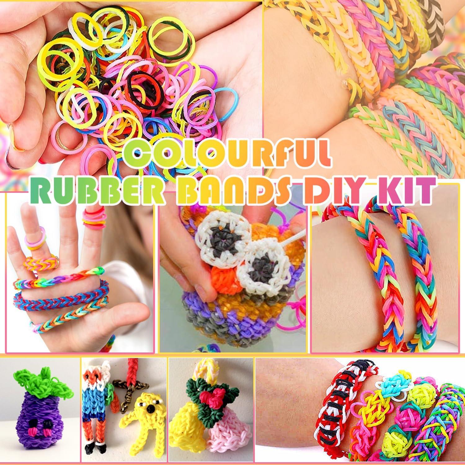 Loom Bänder Set 13600 Gummibänder Regenbogen 34 Farben Accessoires DIY