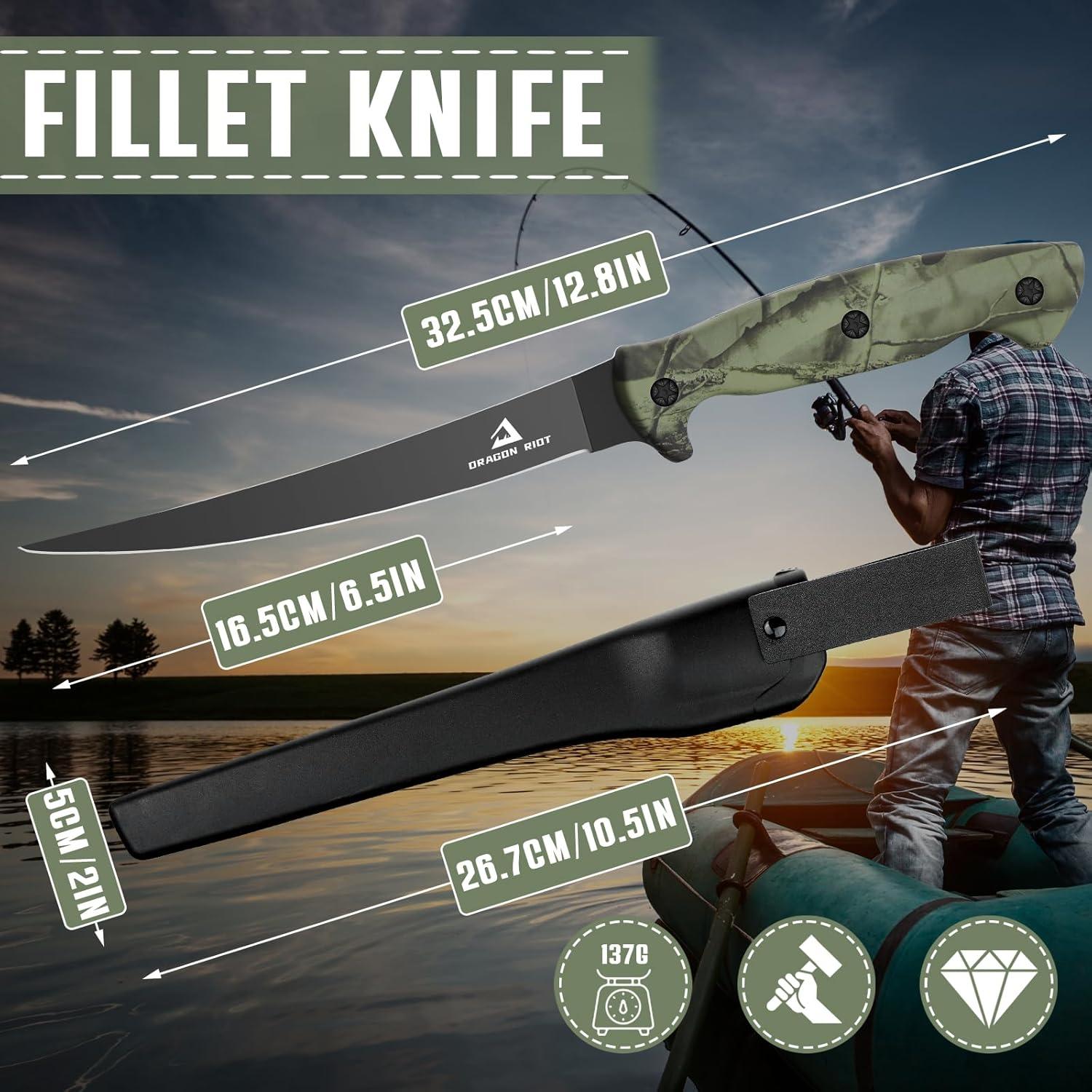 DRAGON RIOT Filetiermesser Fisch 16.5CM Edelstahl scharfes Kochmesser