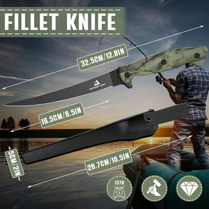 DRAGON RIOT Filetiermesser Fisch 16.5CM Edelstahl scharfes Kochmesser