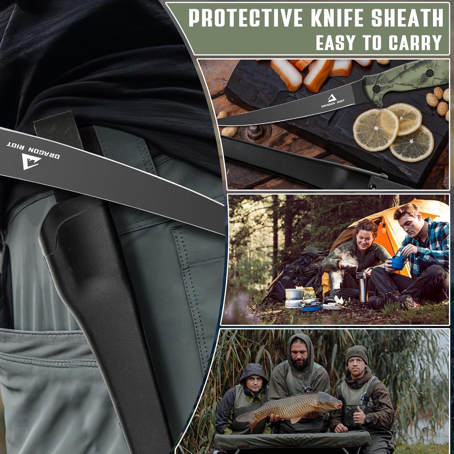 Filetiermesser Fisch 16.5CM Edelstahl Anti-Rutsch-Griff Outdoor-Messer