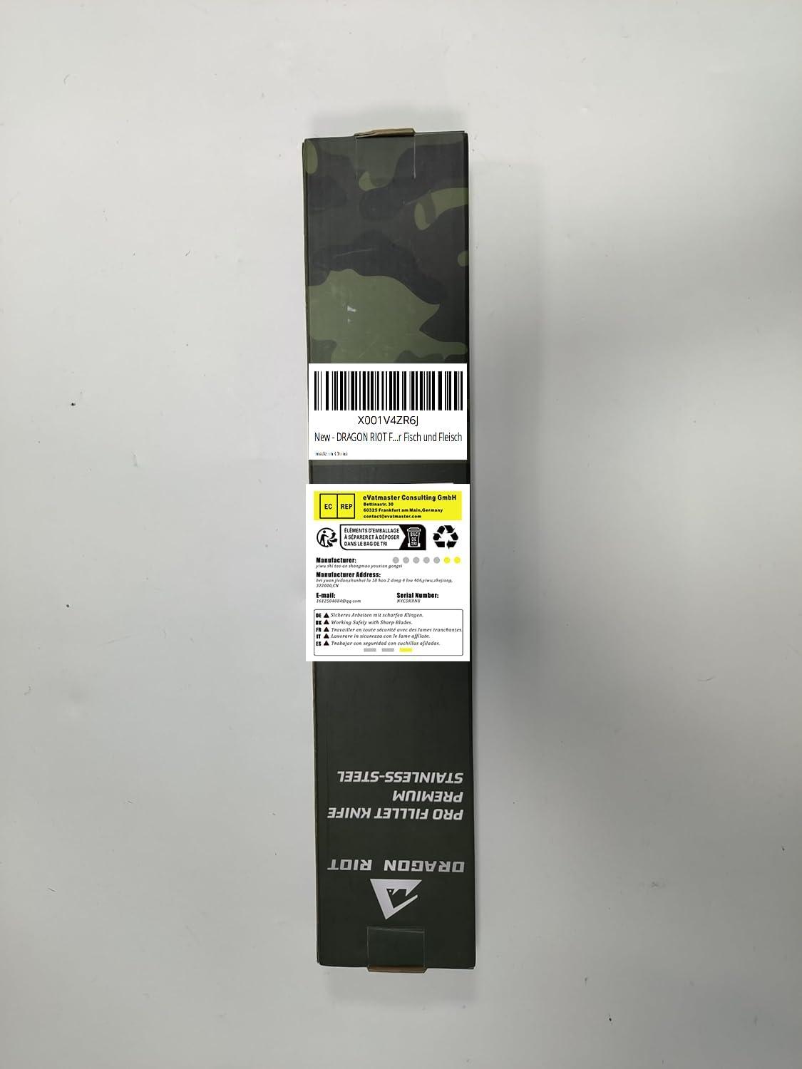 DRAGON RIOT Filetiermesser Fisch 16.5CM Edelstahl Full Tang Outdoor-Messer