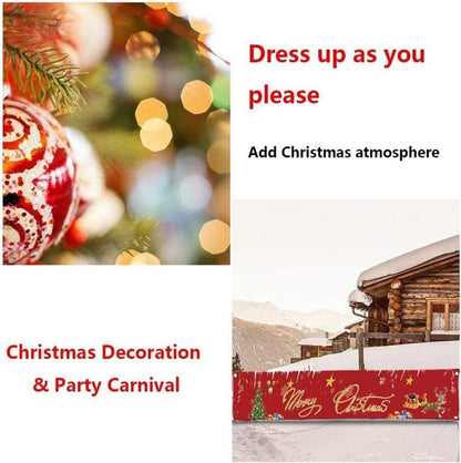 Weihnachtsbanner Dekoration Merry Christmas Amerikanisch Groß Rot-Schneeflocke