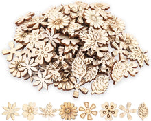 Streudeko Holz Blumen Blätter Hochzeit DIY Winter Deko 100 Stücke
