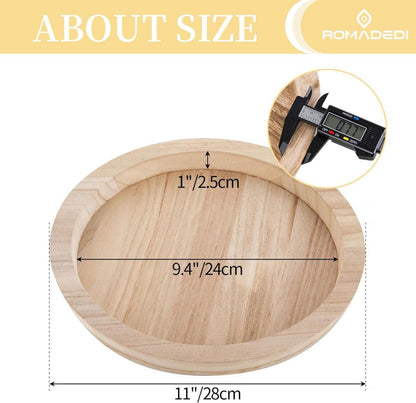 Holztablett Kerzentablett Deko 28.5cm Rund Stumpen Landhaus Tischdeko