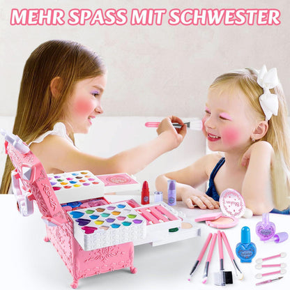 Kinderschminke Set Mädchen 66Pcs Schminkkoffer Grils Makeup Waschbar