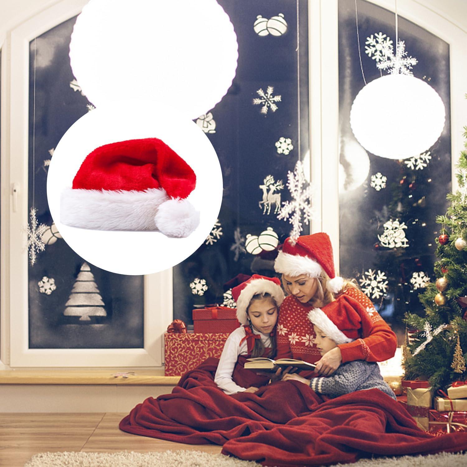 Weihnachtsmütze Plüsch Weihnachtsmann Hut Erwachsene Kinder Rot