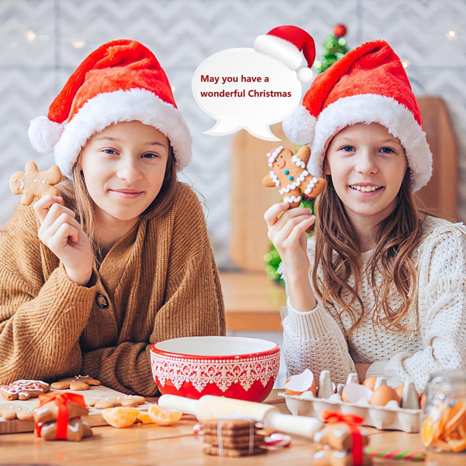 Nikolausmütze Weihnachtsmann Mütze Plüsch rot Weihnachtsfeier Hut