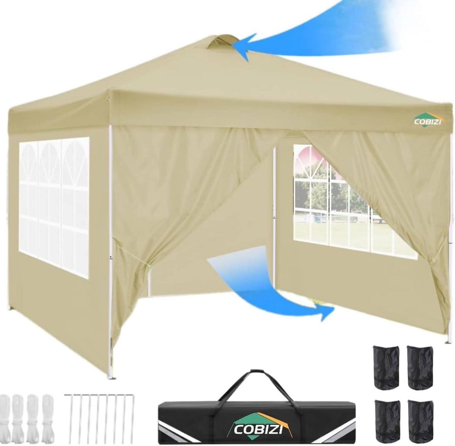Pavillon 3x3 Wasserdicht Stabil mit UV-Schutz 50+ & 4 Seitenteilen