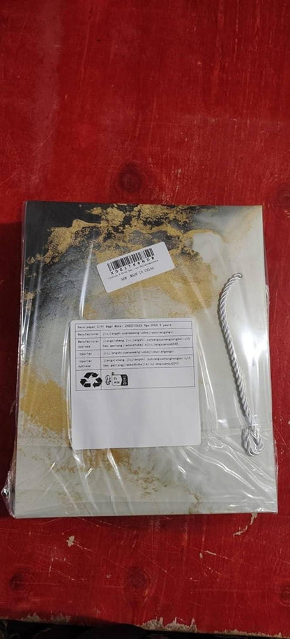 8er Set Papier Geschenktüten in Blau Grün Weiß Grau | 25x20x12,5cm | Hochwertige Kraftpapier Geschenktaschen