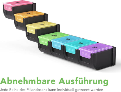 Tablettenbox 7 Tage Deutsch Pillendose Medikamentenbox