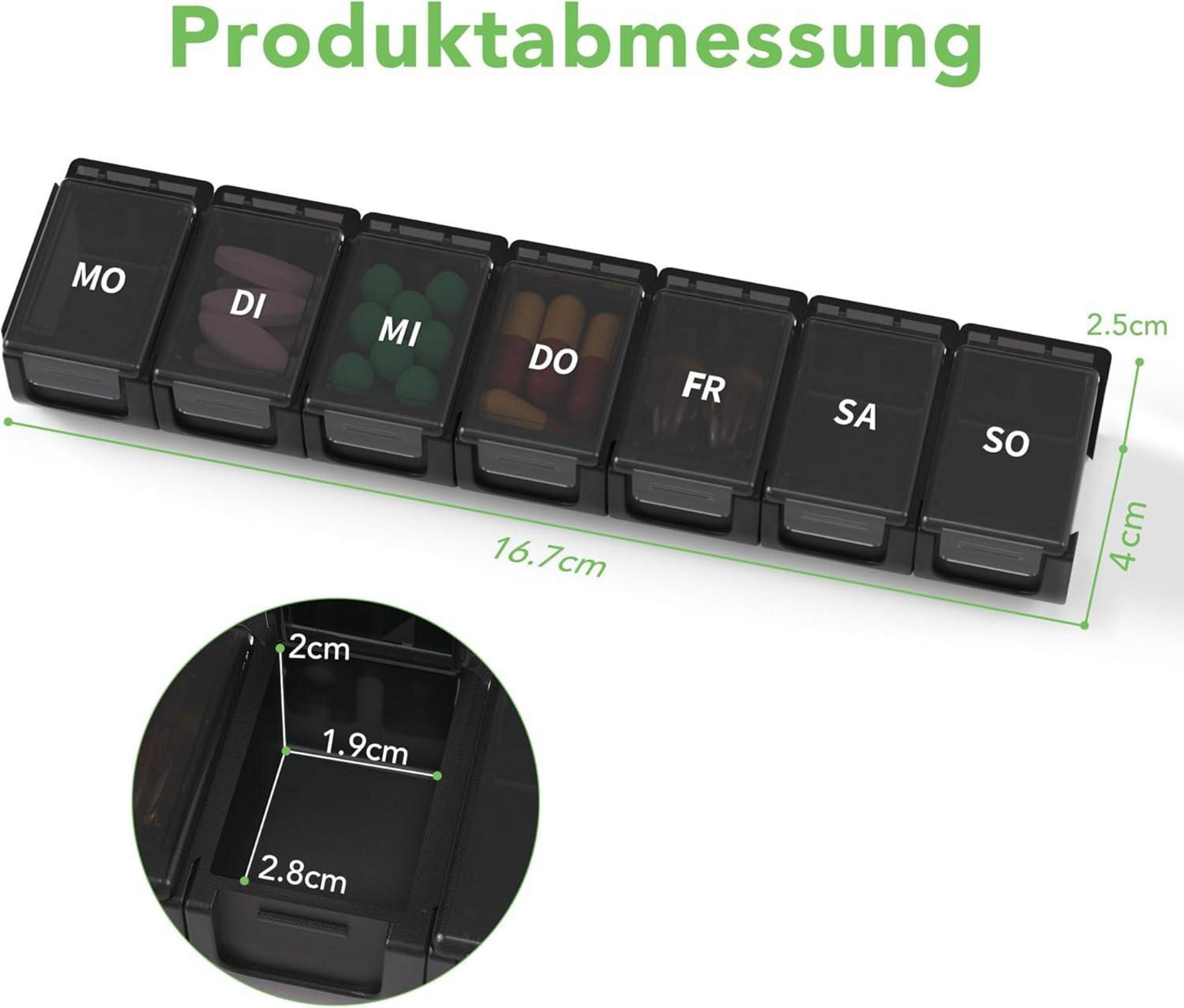 Opret Pillendose 7 Tage Regenbogen Deutsch Tablettenbox Organizer