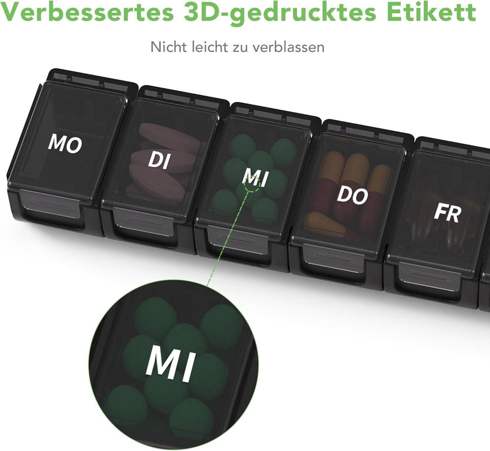 Opret Pillendose 7 Tage Regenbogen Deutsch Tablettenbox Organizer