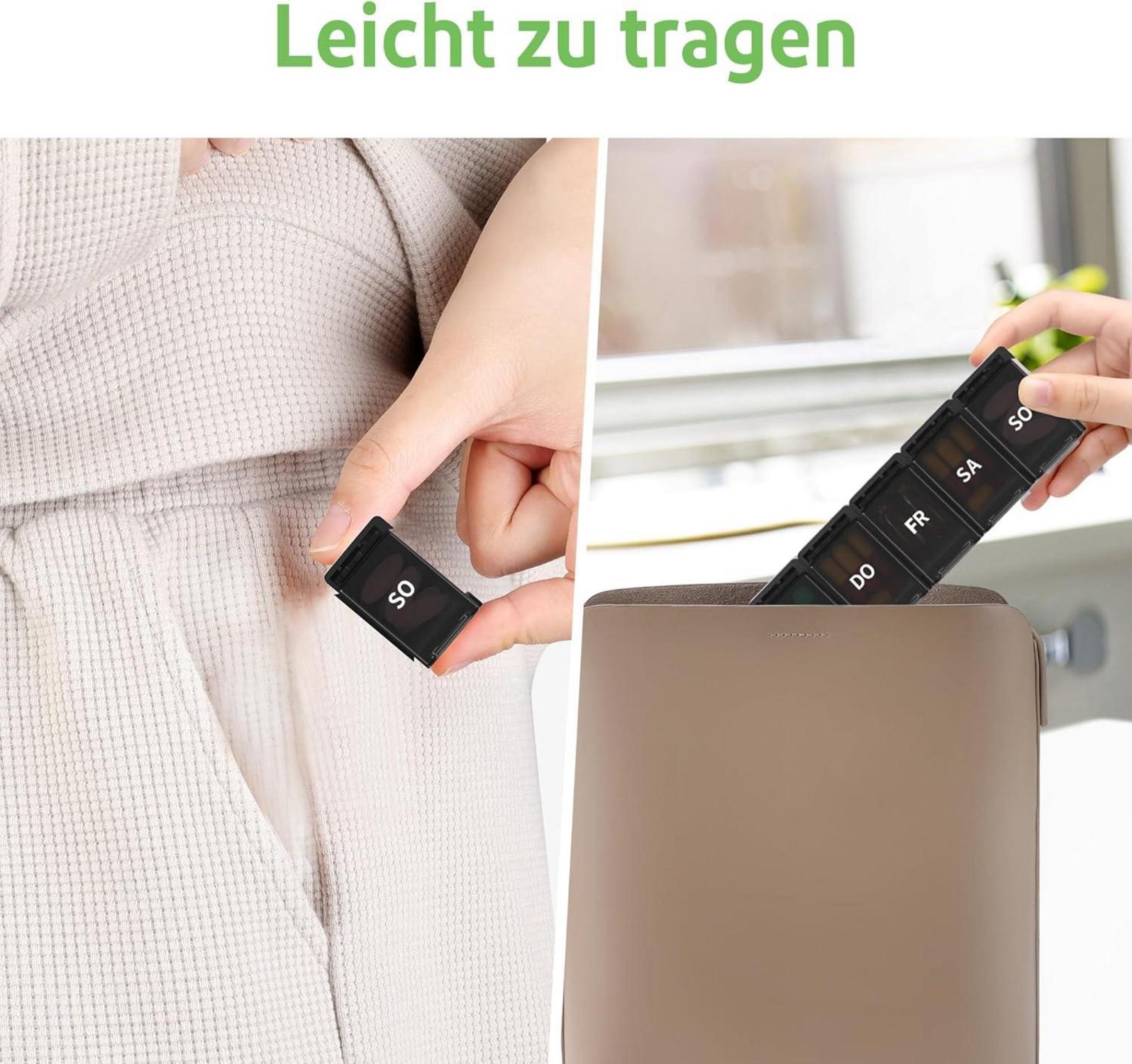 Opret Tablettenbox 7 Tage Regenbogen - Pillendose Deutsch Organizer