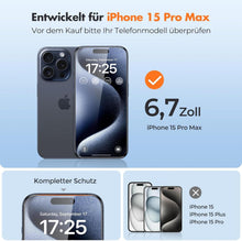 iPhone 15 Pro Max Panzer Schutz Glas [3er Pack], 9H