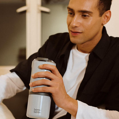 Edelstahlbecher mit Griff, 2 Deckeln 625 ml 2-in-1 Kaffeebecher