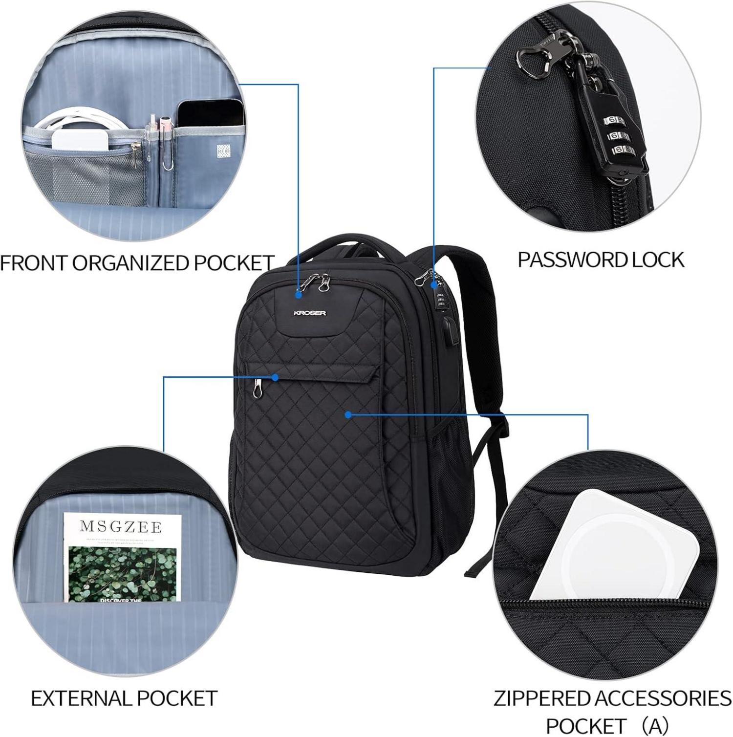 Laptop Rucksack Damen Herren 17.3 Zoll USB Multifunktion