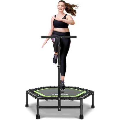 Fitness Trampolin mit Griff – Leise & Gelenkschonend