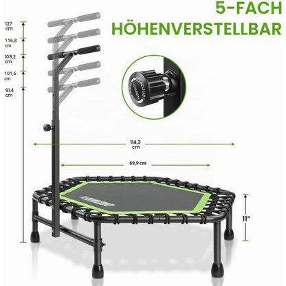 Fitness Trampolin mit Griff – Leise & Gelenkschonend