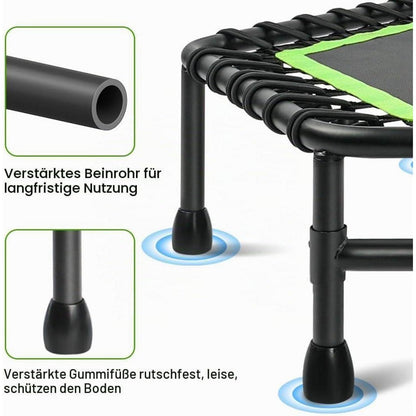 Fitness Trampolin mit Griff – Leise & Gelenkschonend