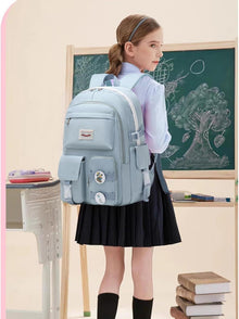 Modischer Damen Schulrucksack Blau Anti-Theft