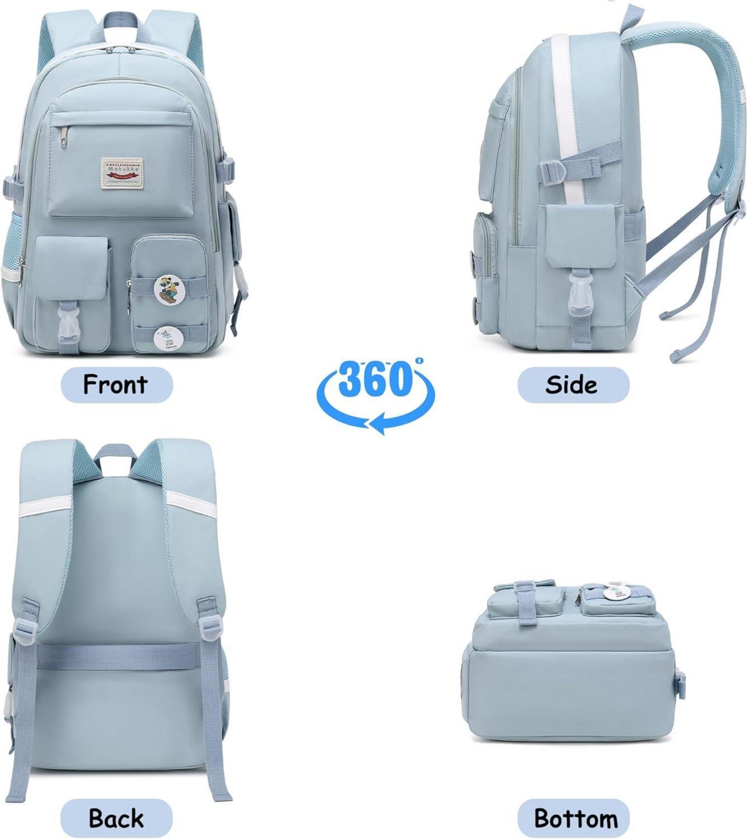 Moderner Makukke Damen Schulrucksack Mädchen Teenager Blau