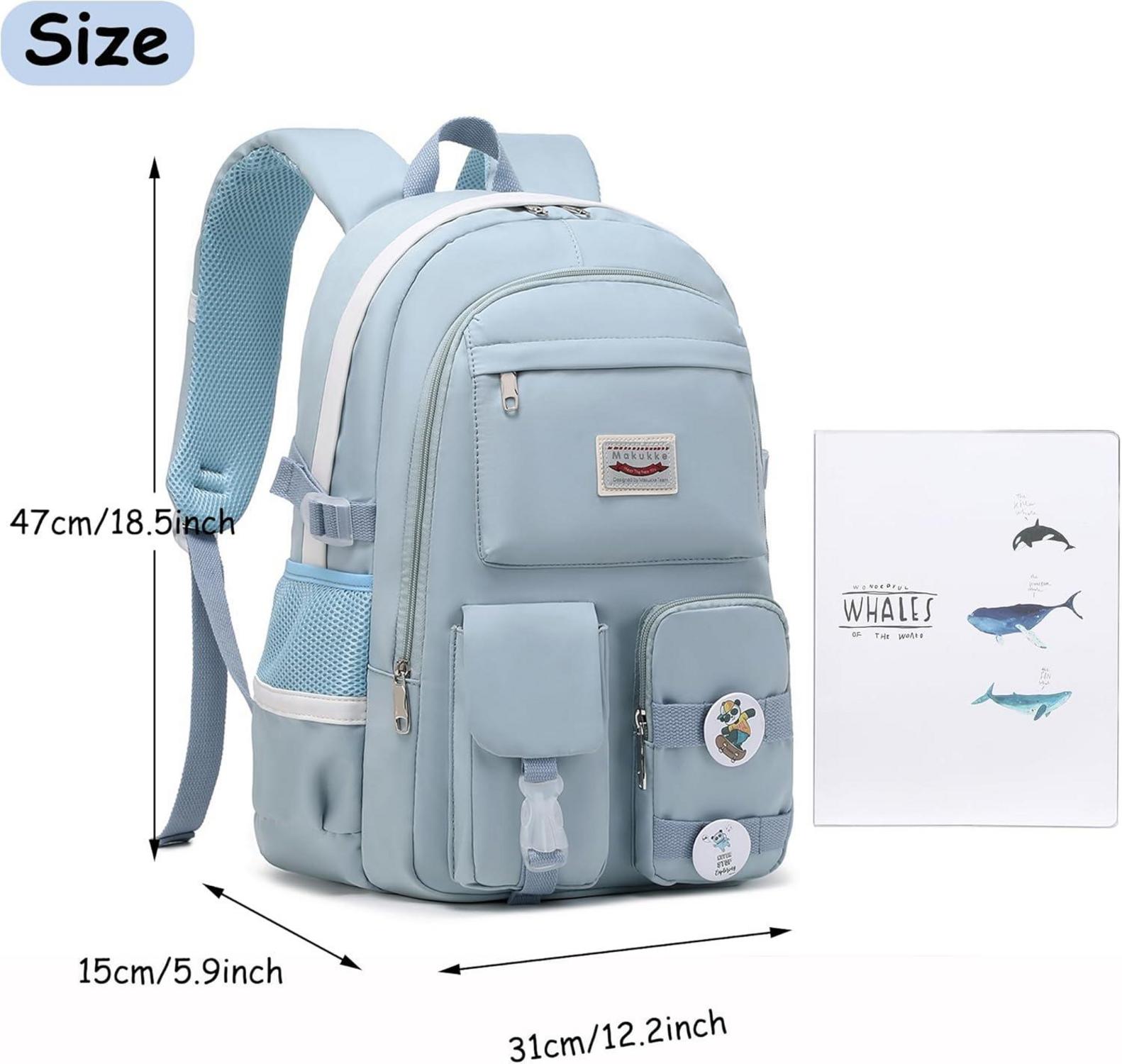 Rucksack Damen Schulrucksack Mädchen Anime Anti-Theft Blau