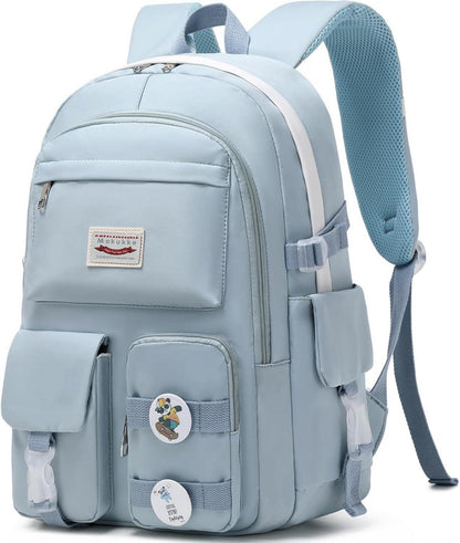 Moderner Makukke Damen Schulrucksack Mädchen Teenager Blau