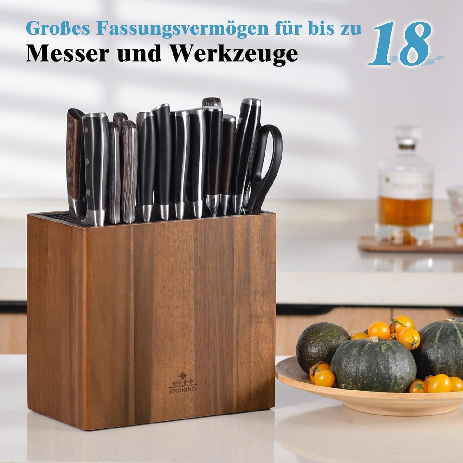 Messerblock Akazienholz Kunststoffdeckel hochwertig